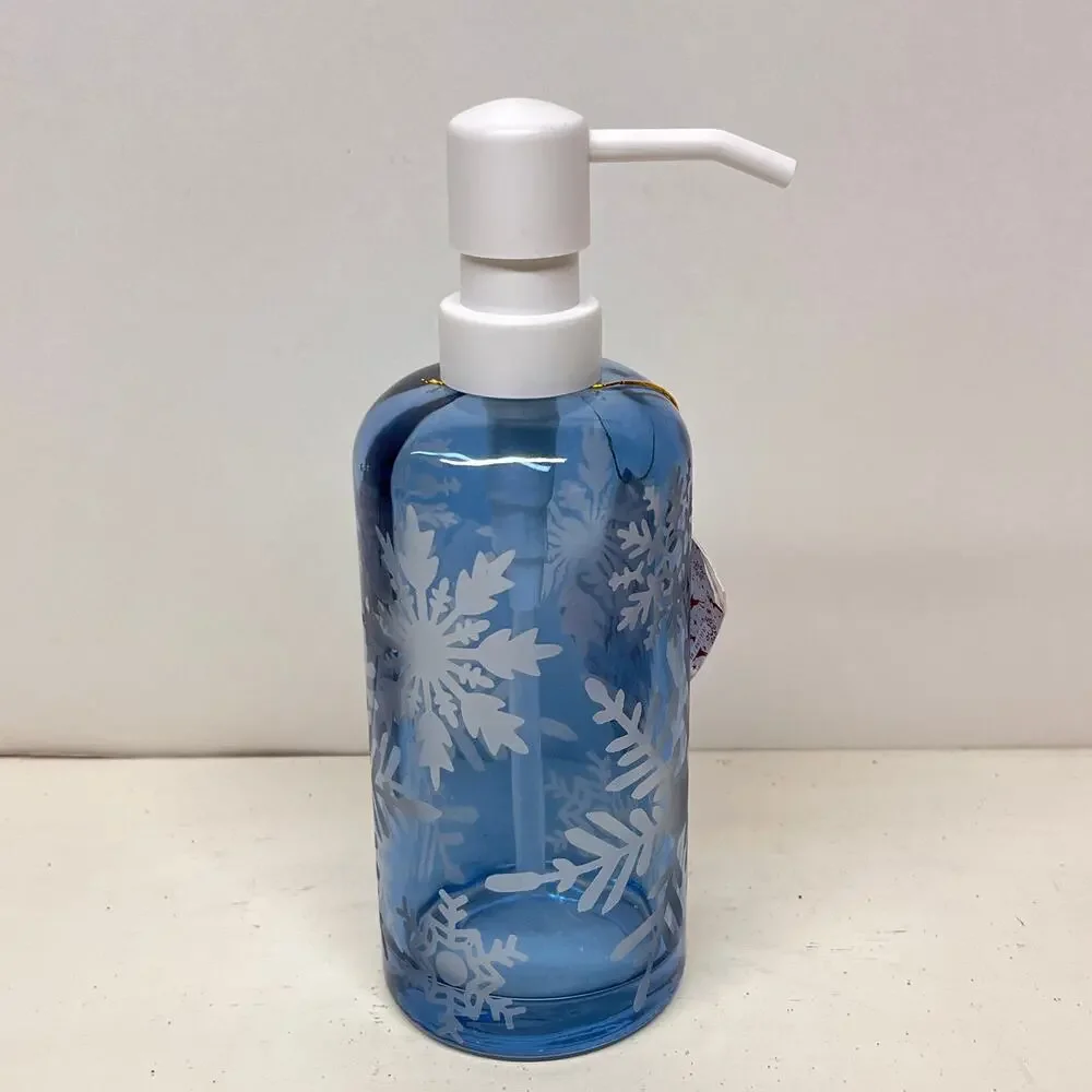 Snowflake Soap and Lotion Dispenser Glass 16oz.